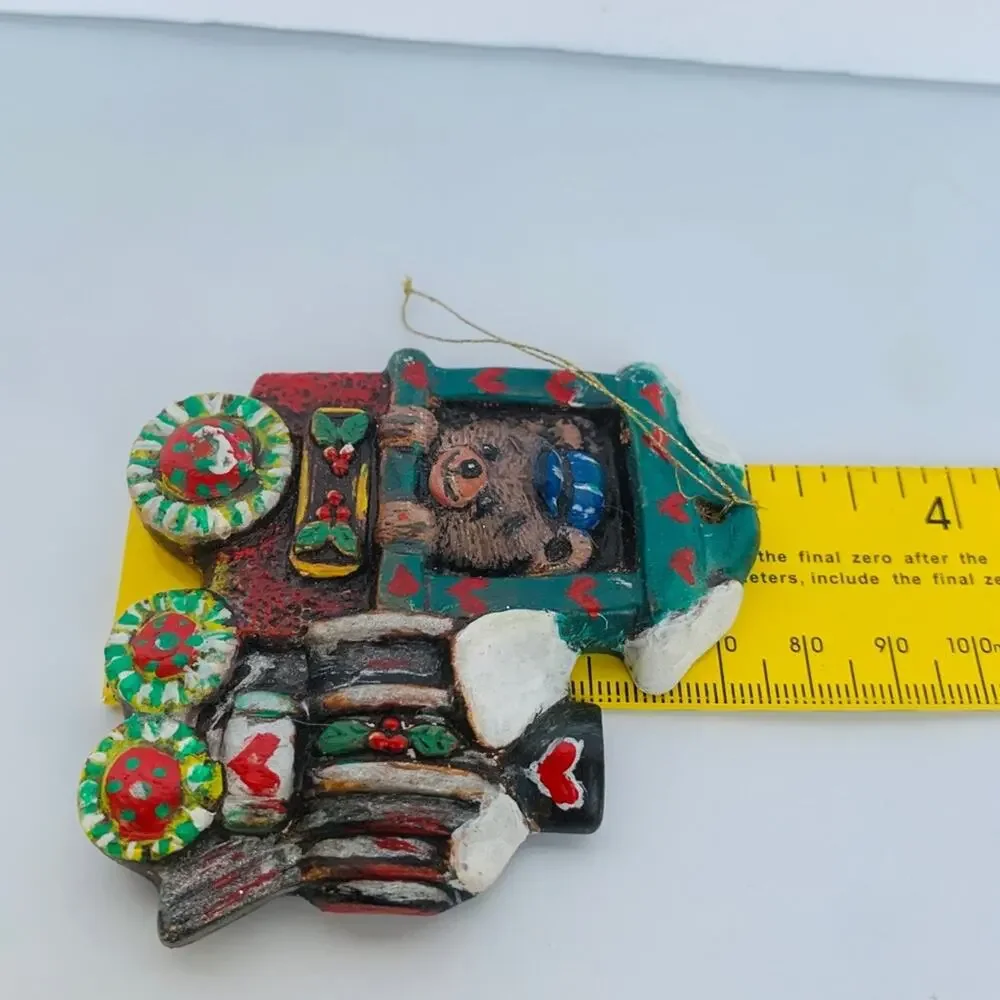 1986 Teddy Bear On Train Ornament